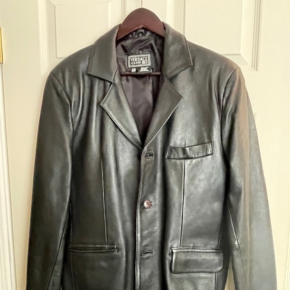 Versace Leather jacket mens XS